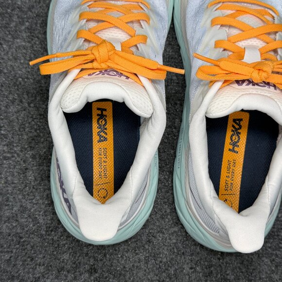 Hoka Clifton 8 Running Shoes Women's 9.5 Blanc De Blanc Athletic Run Training - Picture 10 of 13